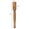 ISL36300P Small Roosevelt Plain Round Farm Kitchen Island Leg
