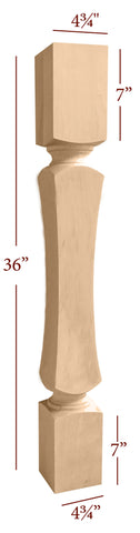 ISL57475-CP - Massive Emma Square Plain Kitchen Island Leg