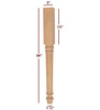 ISL6300P  Small Round Turned Lincoln Kitchen Island Leg