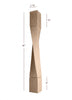ISL64350-HTW-R Helix Medium Right Single Twist Kitchen Island Leg
