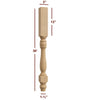 ISL9300P Winston Farm Round Plain Kitchen Island Leg