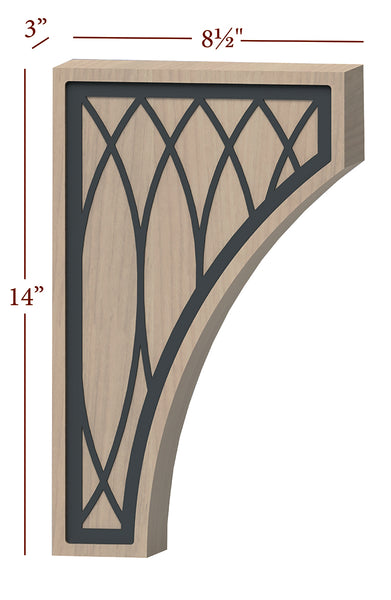 Fast-Snap Large Corbel with Eden Metal Inlay - 14" x 8-1/2" x 3"