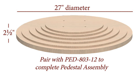 27" Waterfall Pedestal Table Base