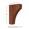 BB-008-XS Extra Small Solid Wood Mission Bar Bracket