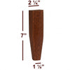BF225-70 - 7" Tapered Wide Shaker Furniture Foot