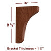 BB-001-M  Plain Solid Wood Medium Kitchen Bar Bracket
