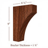 BB-008-M Medium Solid Wood Mission Bar Bracket