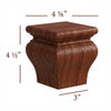 4 1/2" Tall Large Square Contemporary Bun Foot