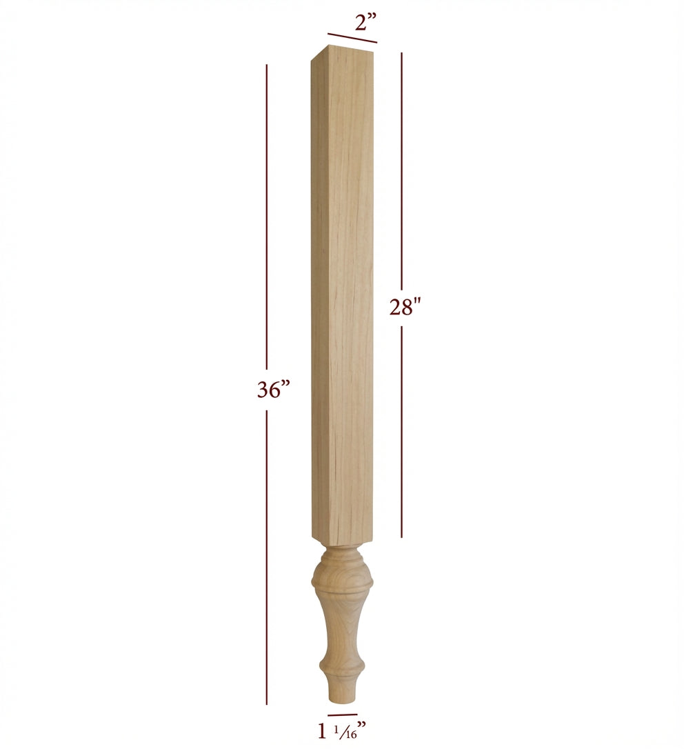 VL1101P Grand Plain Traditional Furniture Vanity Leg