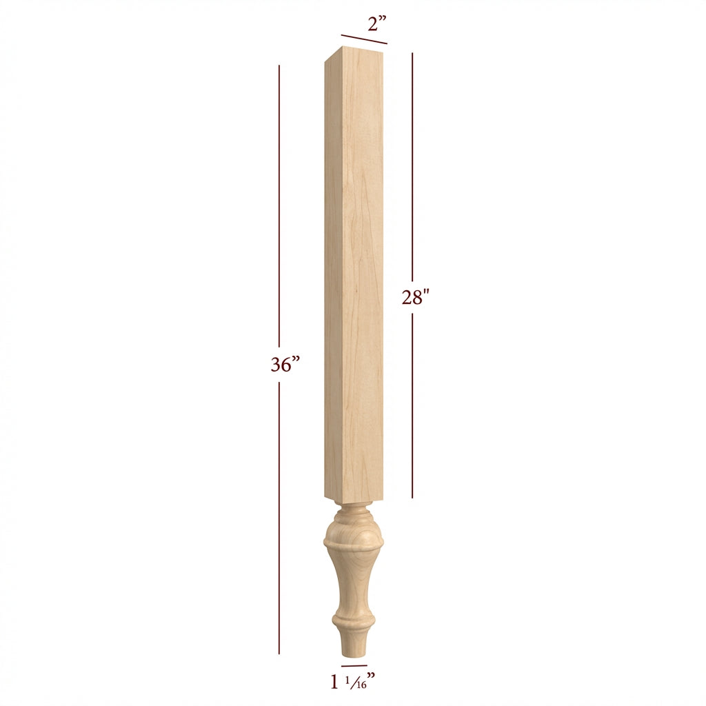 VL1101P Grand Plain Traditional Furniture Vanity Leg