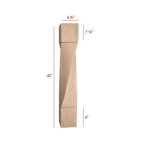 BAR64475-HTW-L Helix Massive Square Left Twist Kitchen Bar Post ...