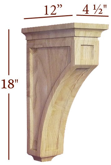 CBL-WC22-XL  Extra Large Mission Recessed Window Hood Corbel