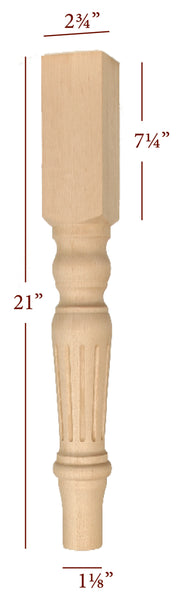 Traditional Harvest Fluted End Table Leg