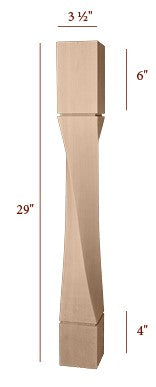 29" Medium Helix Twist Furniture Leg - Right