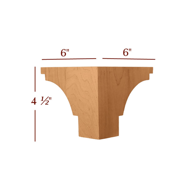 4.5" Square Corner Hollingsworth Pedestal Foot