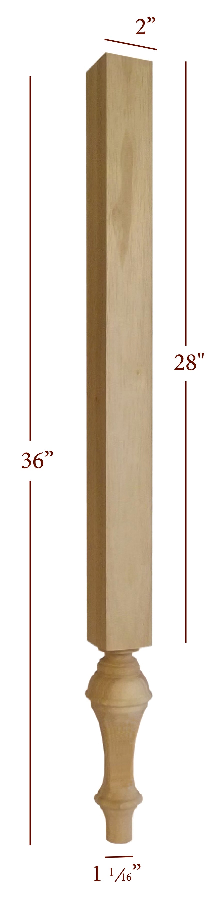 VL1101P Grand Plain Traditional Furniture Vanity Leg